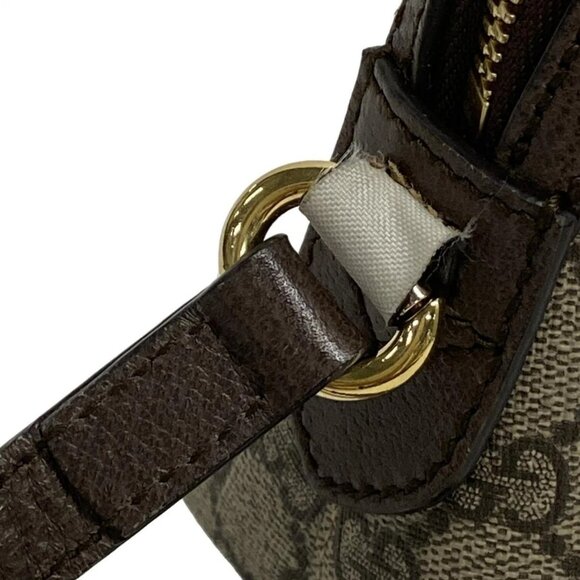 Auth GUCCI Ophidia 499621 Beige Dark Brown Multi PVC Leather Canvas Shoulder Bag - Picture 12 of 16